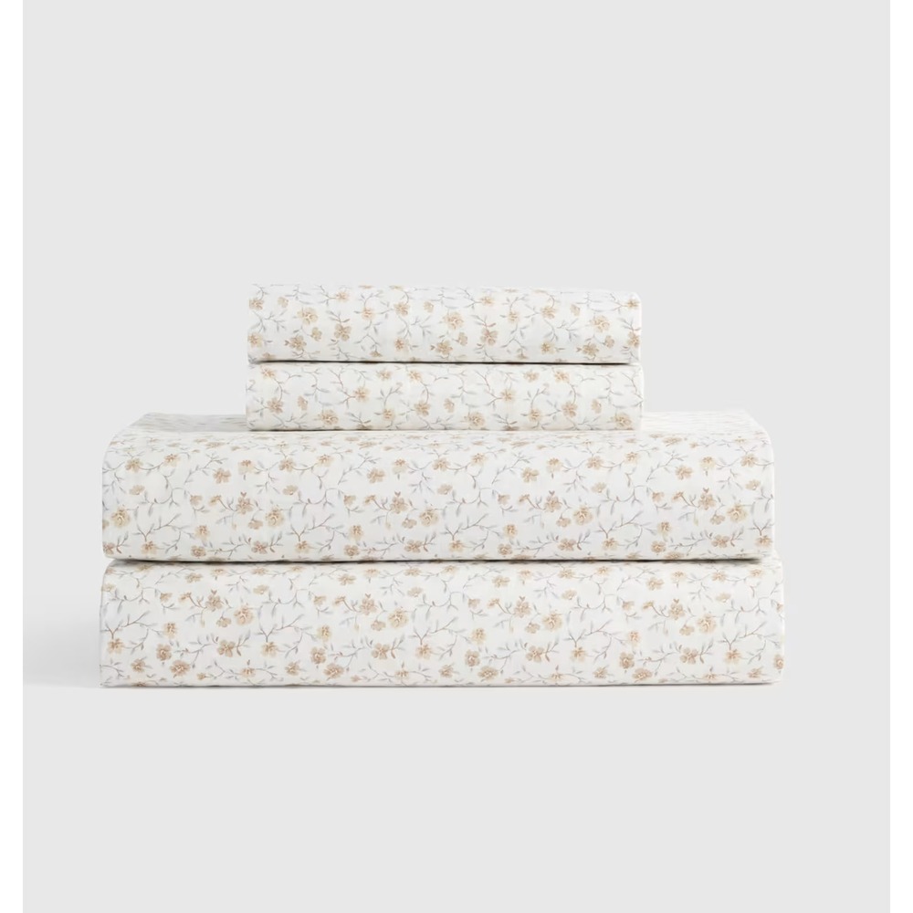 Quince Classic Organic Percale Sheet Set King Size Toffee Florette 100% Organic